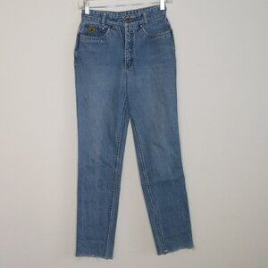 Lois Jeans High Rise Raw Hem Denim Jeans